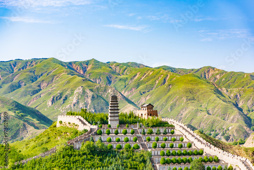 Sunny summer day at Yanmen Pass, Dai County, Xinzhou City, Sichuan Province photo