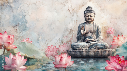 bodhisattva lord buddha statue monk meditating buddhism culture religion