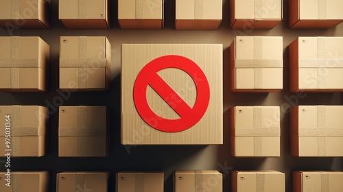 Trade Restrictions Symbol. AI generated illustration