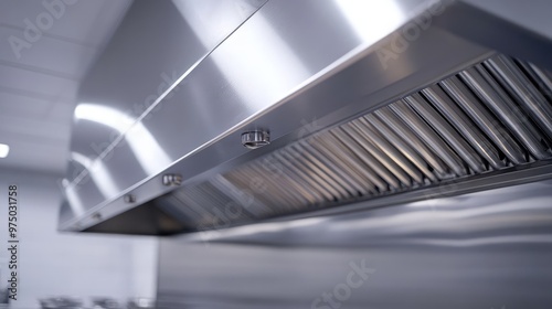 Industrial Kitchen Exhaust Hood. AI generated illustration photo