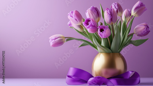 Wallpaper Mural beautiful tulips for the holiday,festive, elegant, minimalism Torontodigital.ca