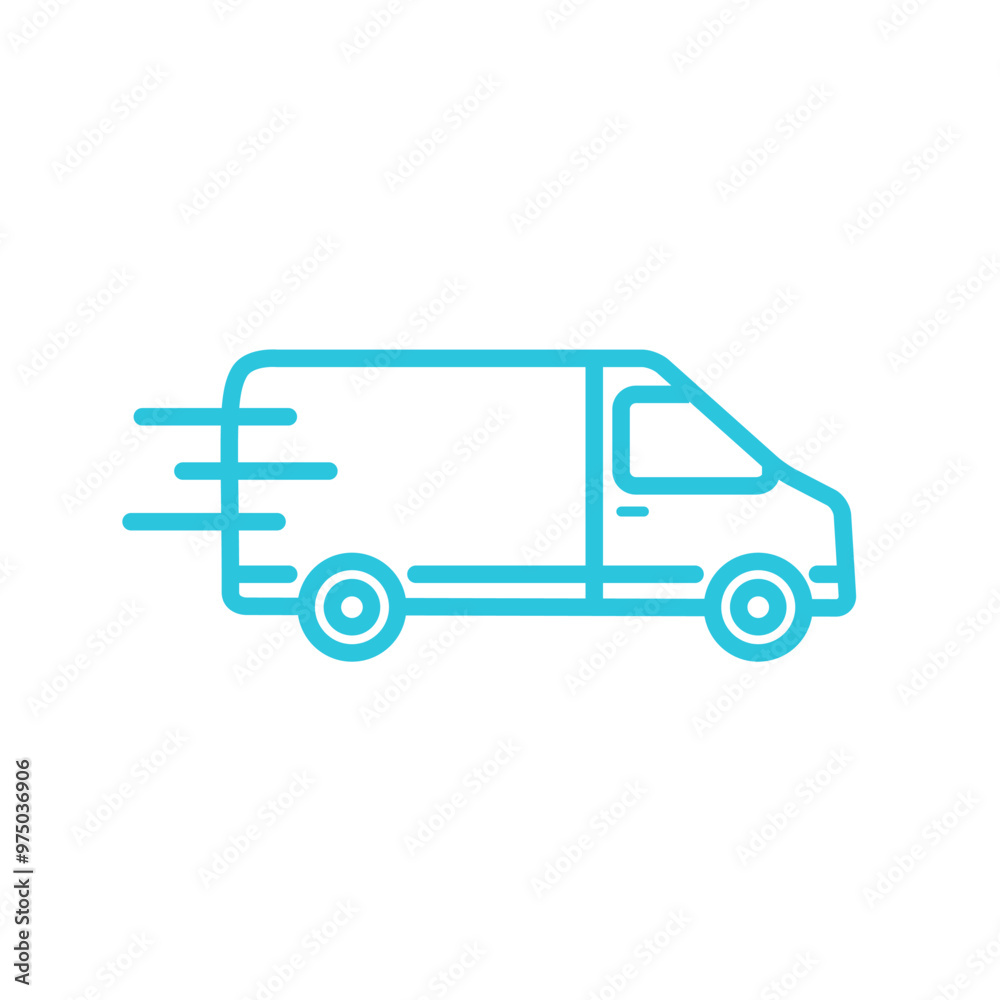 Moving van icon. Isolated on white background. From blue icon set.