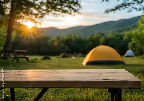 Camping Outdoors in Front of a Table | Enjoying Nature with Simple Camp Setup and Scenic Views