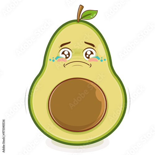 avocado scared face cartoon cute