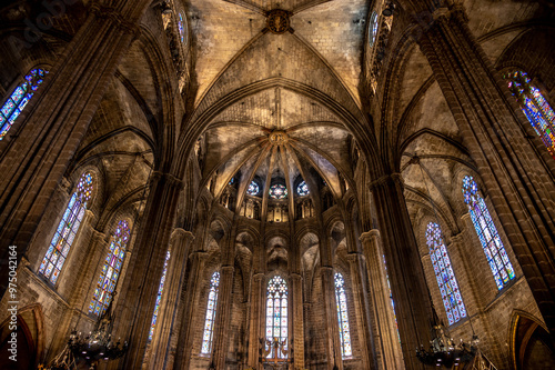 Inside Barcelona's famous gothic cathedral. photo