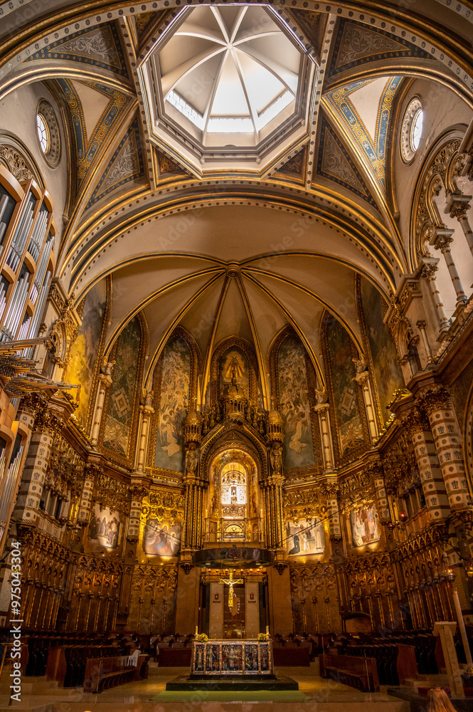 Historic basilica at Montserrat monastery in Spain near Barcelona. Historic basilica at Montserrat monastery in Spain near Barcelona.