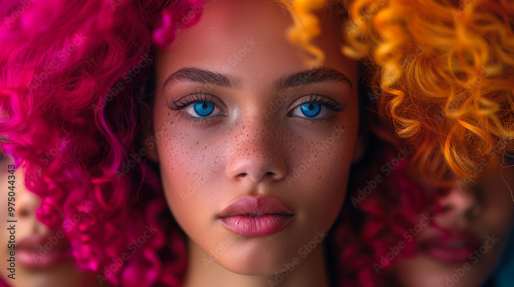 Vibrant woman with colorful hair symbolizing diversity on Zero Discrimination Day
Vibrant woman with colorful hair symbolizing diversity on Zero Discrimination Day