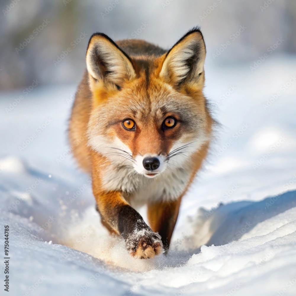 Red Fox Hunting in the Snow A red fox pouncing through the snow in search of small prey, with its sharp ears and quick reflexes on full display. Red Fox Hunting in the Snow A red fox pouncing through the snow in search of small prey, with its sharp ears and quick reflexes on full display.