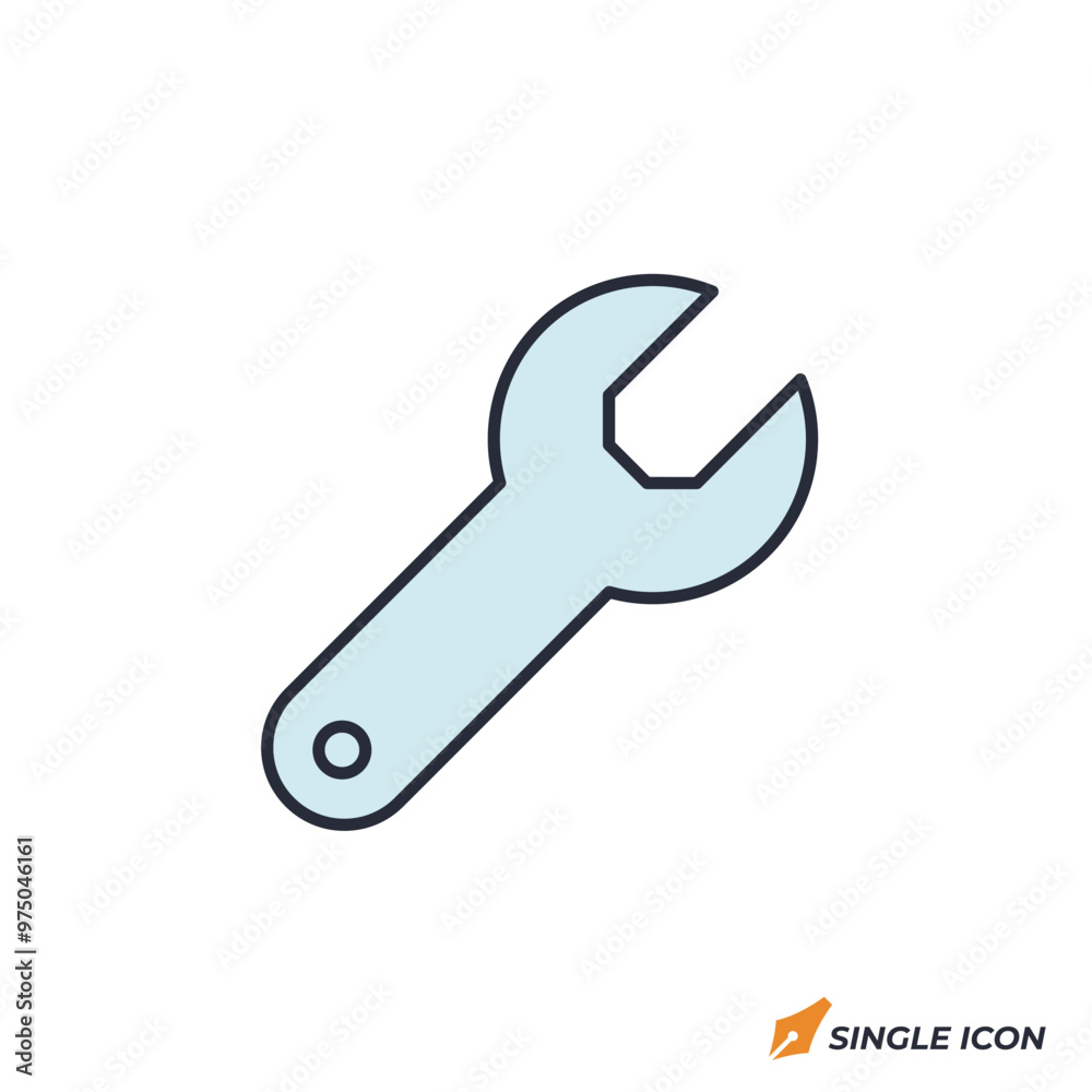 wrench icon vector illustration. wrench symbol isolated on white background wrench icon vector illustration. wrench symbol isolated on white background