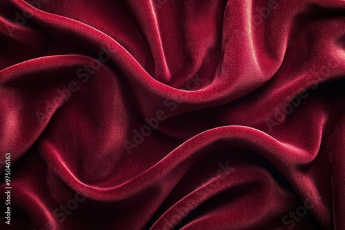 Elegant deep red fabric arranged in luxurious folds, perfect for various design and textile projects.