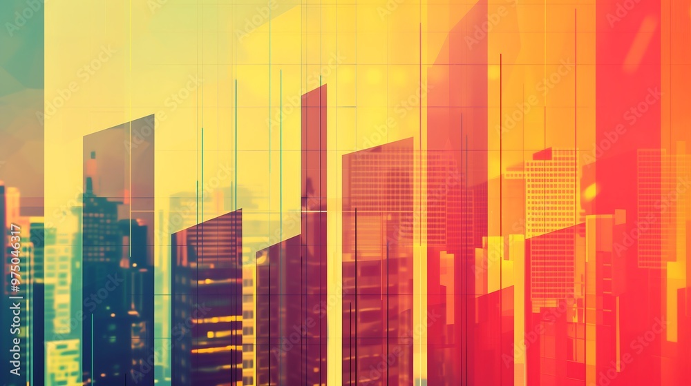 Abstract cityscape with vibrant colors and a modern style for website backgrounds, banners, and posters. Abstract cityscape with vibrant colors and a modern style for website backgrounds, banners, and posters.