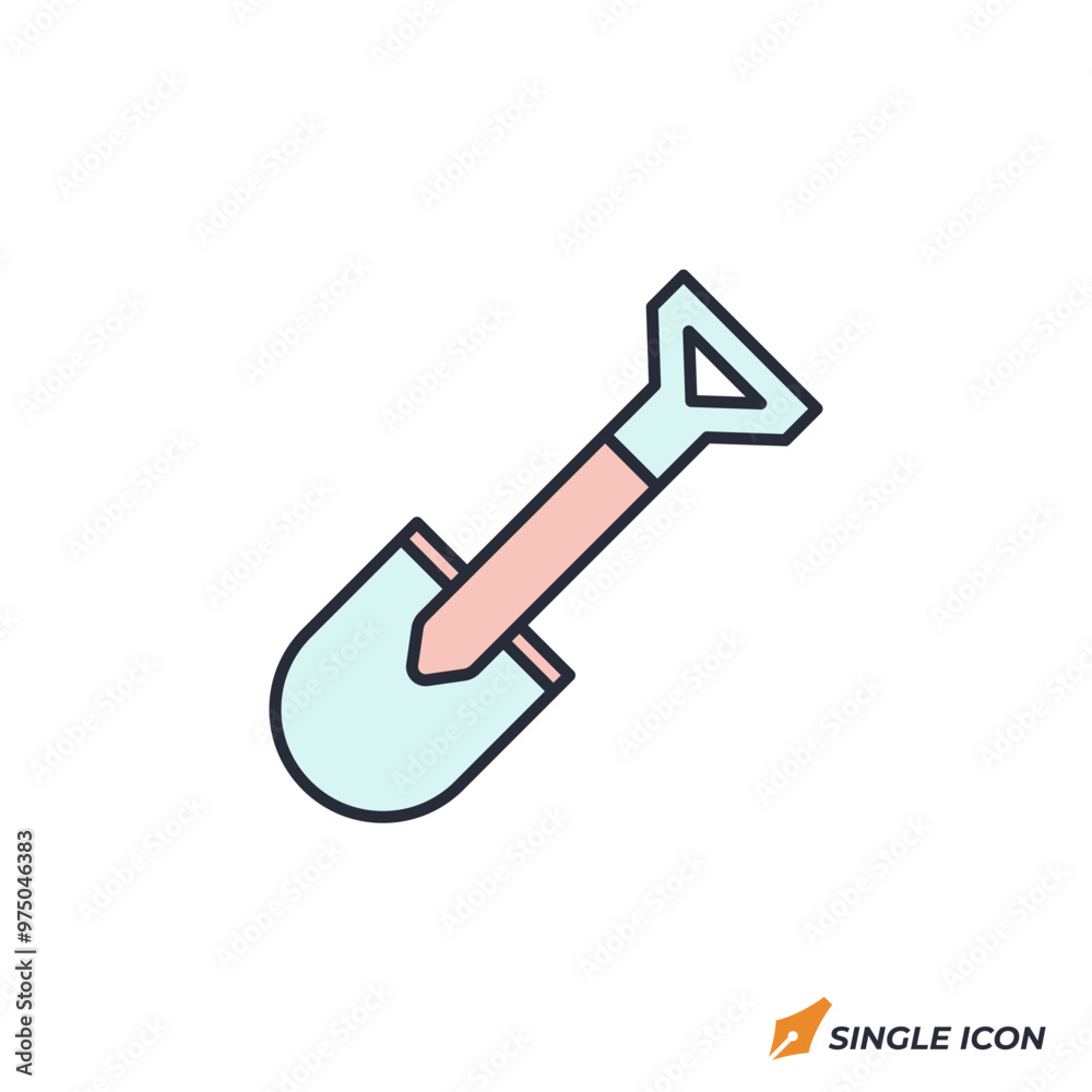 shovel icon vector illustration. shovel symbol isolated on white background shovel icon vector illustration. shovel symbol isolated on white background