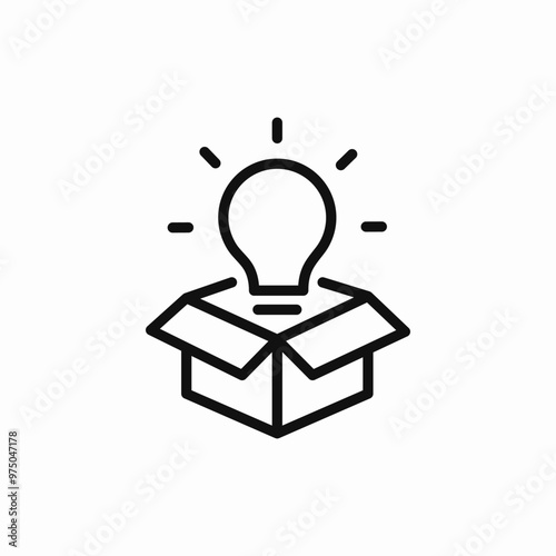 box bulb idea icon sign vector