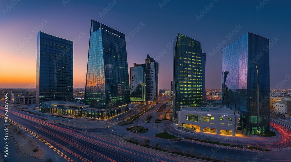 KAFD Buildings in Riyadh. AI generated illustration KAFD Buildings in Riyadh. AI generated illustration