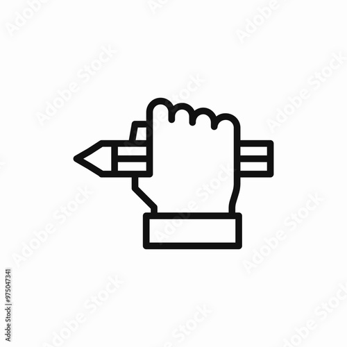 hand pencil artist icon sign vector