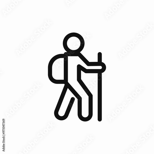 hiking tourist icon sign vector