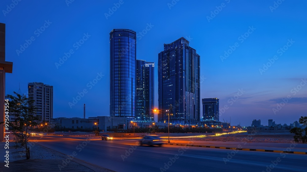 KAFD Buildings in Riyadh. AI generated illustration KAFD Buildings in Riyadh. AI generated illustration