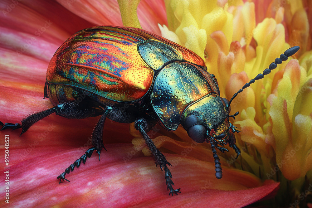 Naklejka premium state potato beetle on a leaf