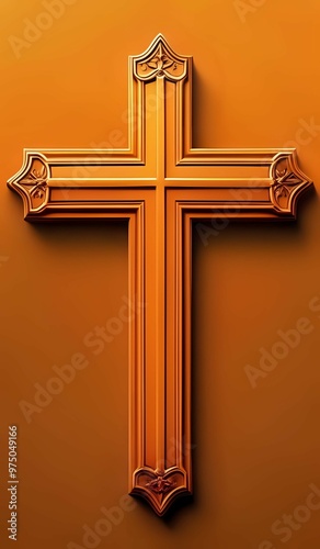 orange, cross, christian, crucifix, faith, easter, resurrection, catholic, catholicism, christianity, holy, abstract, belief, religion, religious, symbol, savious photo