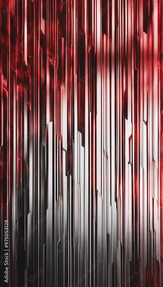 Red metallic abstract black cyber geometric lines vertical Red metallic abstract black cyber geometric lines vertical