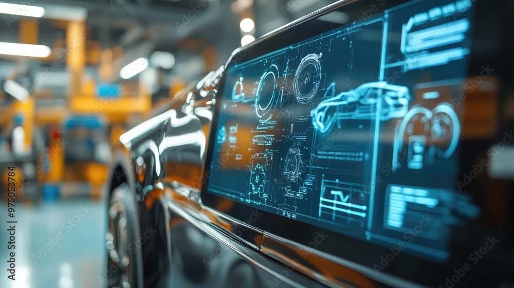 EV Technology Interface. AI generated illustration EV Technology Interface. AI generated illustration