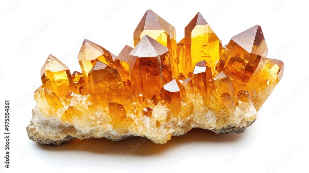 Citrine Quartz Crystal Macro. AI generated illustration Citrine Quartz Crystal Macro. AI generated illustration