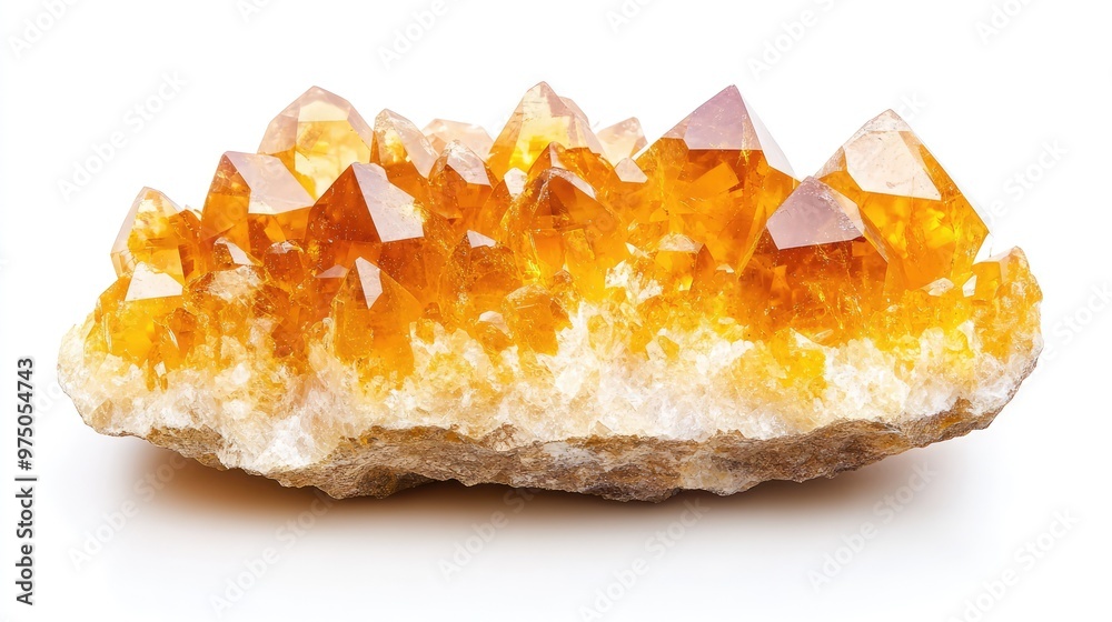 Citrine Quartz Crystal Macro. AI generated illustration Citrine Quartz Crystal Macro. AI generated illustration