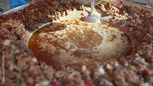 Siirt pan with meat, a Turkish traditional street food photo