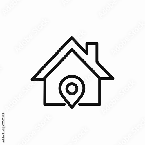 house real estate location pin icon sign vector