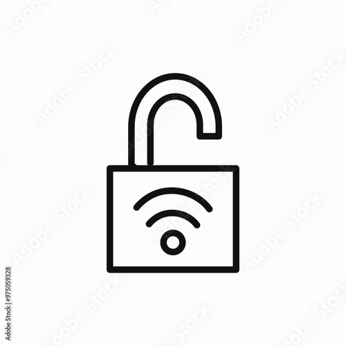 wifi internet unlock icon sign vector