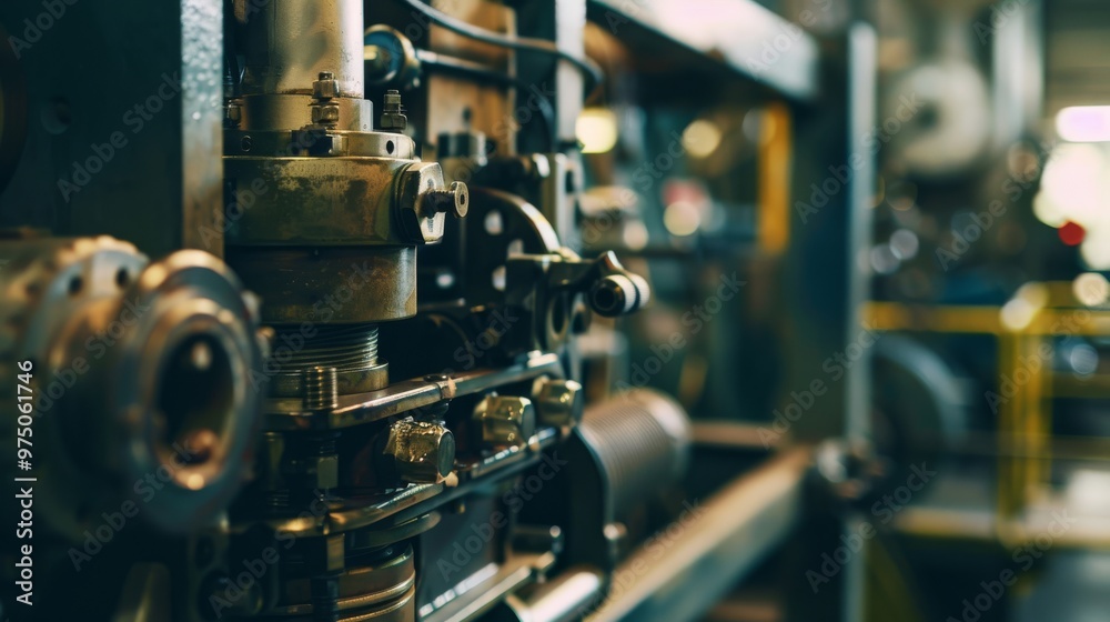 Close-up of intricate machinery parts with a blurred industrial background, highlighting the mechanical complexity and craftsmanship. Close-up of intricate machinery parts with a blurred industrial background, highlighting the mechanical complexity and craftsmanship.