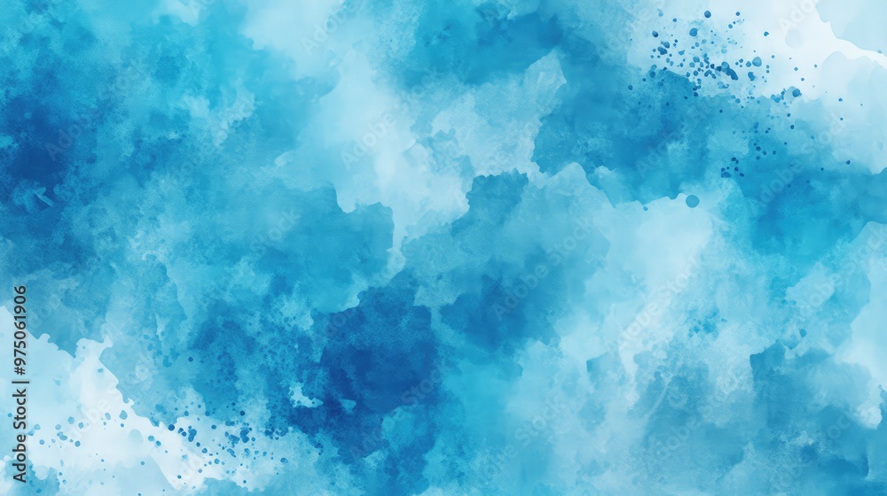 Fototapeta premium Light Cyan Blue Watercolor Background. AI generated illustration.