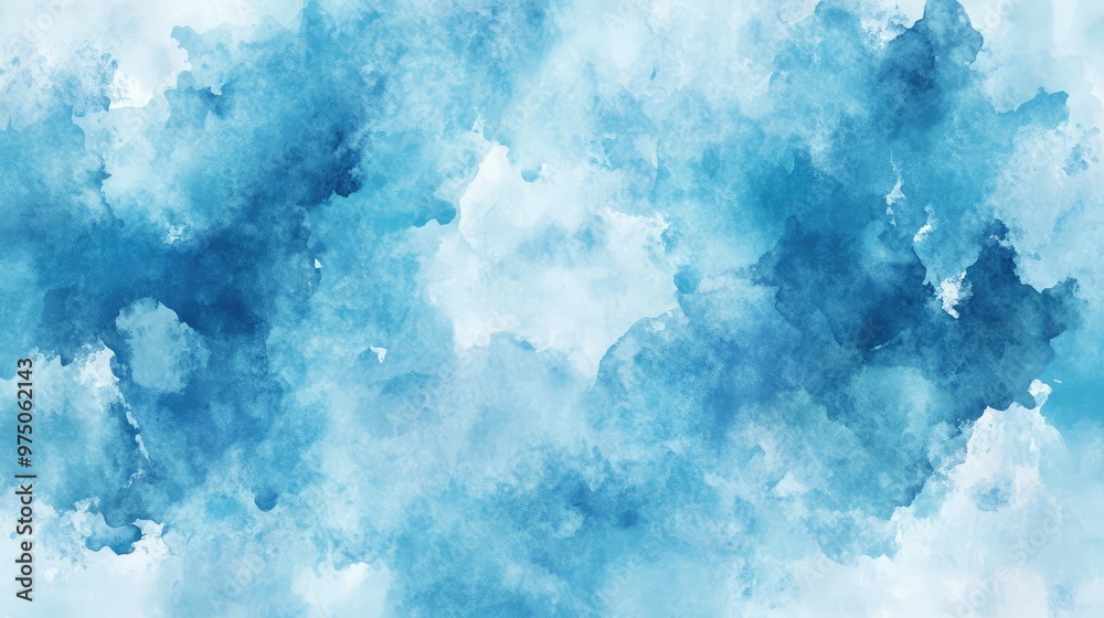 Fototapeta premium Light Cyan Blue Watercolor Background. AI generated illustration.