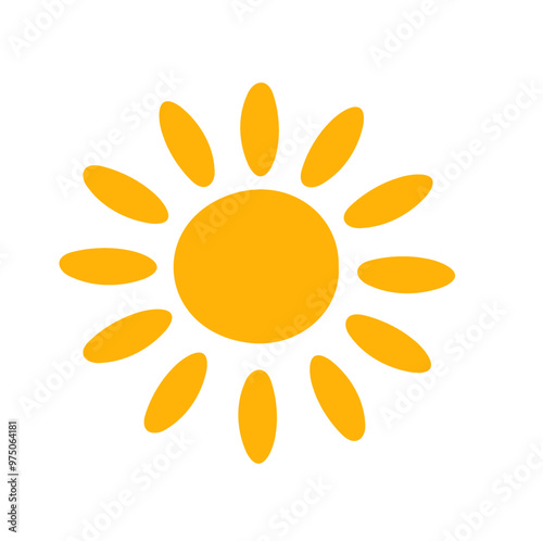 A bright drawing of the sun, radiating warmth with bold, lively rays.