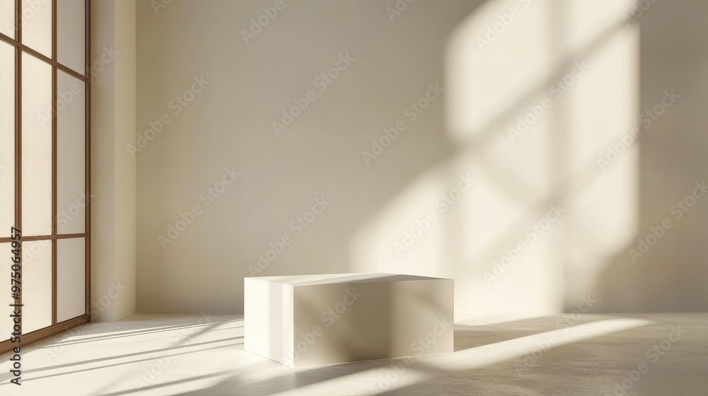 Minimalist Geometric Background with Podium. AI generated illustration. Minimalist Geometric Background with Podium. AI generated illustration.