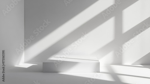 Minimalist Geometric Background with Podium. AI generated illustration.