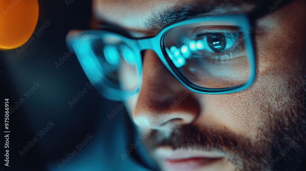 A blurred close-up of a pair of glasses in a blue-lit environment, representing focus and the critical role of vision in digital interface interactions. A blurred close-up of a pair of glasses in a blue-lit environment, representing focus and the critical role of vision in digital interface interactions.