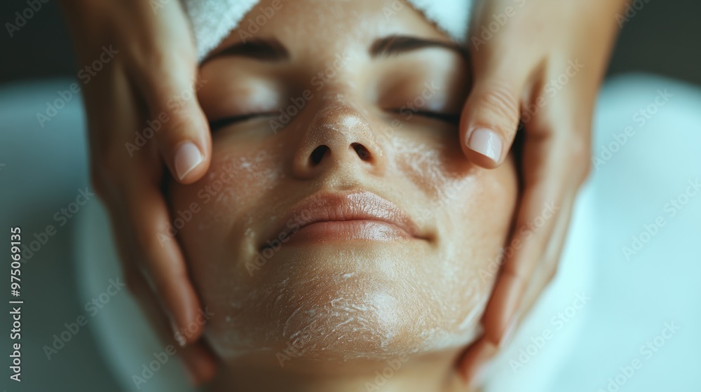 A close-up image showcasing a pair of hands gently cradling a baby, emphasizing the tenderness and care in this intimate and heartwarming moment, set on a white surface.