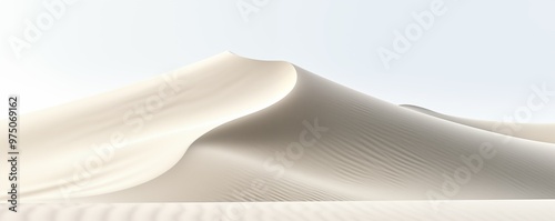 Expansive desert scene showcasing golden sand dunes with rugged mountains rising in the background.