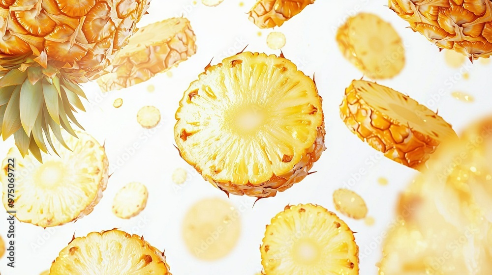 A pineapple cut in half with a pineapple in the middle A pineapple cut in half with a pineapple in the middle