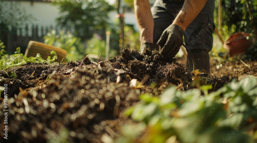 A person is seen engaging in gardening, their hands buried in rich soil, reflecting dedication and connection to the earth amidst vibrant greenery. A person is seen engaging in gardening, their hands buried in rich soil, reflecting dedication and connection to the earth amidst vibrant greenery.