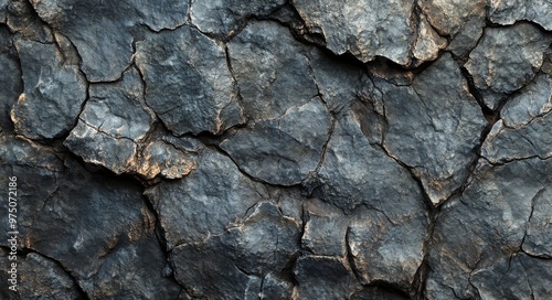 Textured gray rocks with natural patterns and hues in a rugged formation