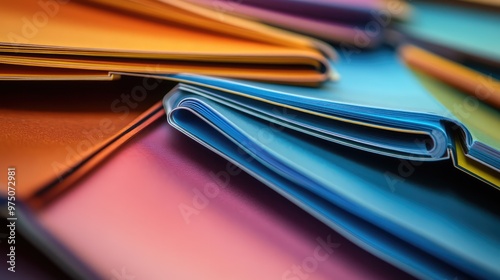 Printed Brochures with Saddle Stitching. AI generated illustration