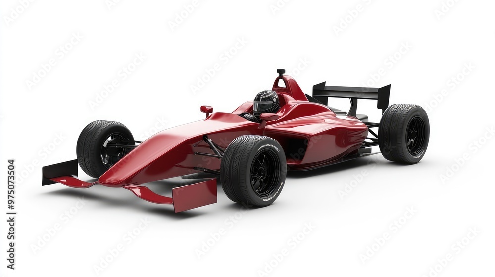 Race Car and Driver Angled View. AI generated illustration Race Car and Driver Angled View. AI generated illustration