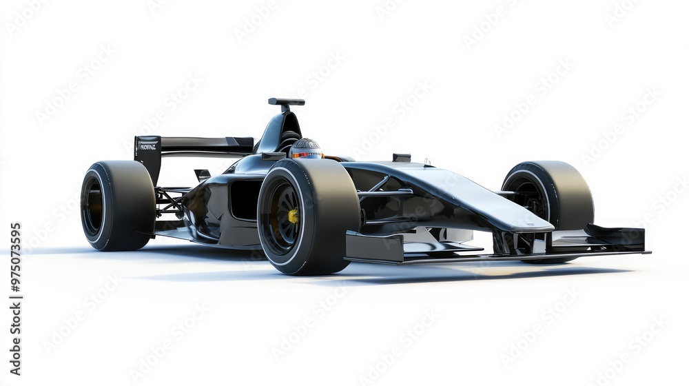 Race Car and Driver Angled View. AI generated illustration Race Car and Driver Angled View. AI generated illustration