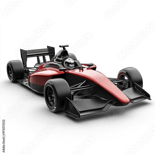 Race Car and Driver Angled View. AI generated illustration