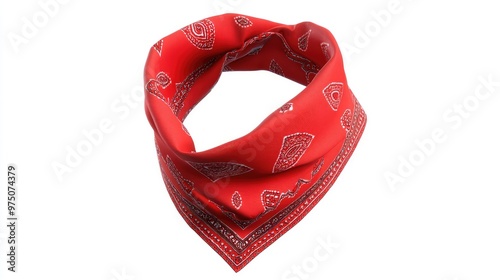 Realistic Red Bandanas. AI generated illustration photo