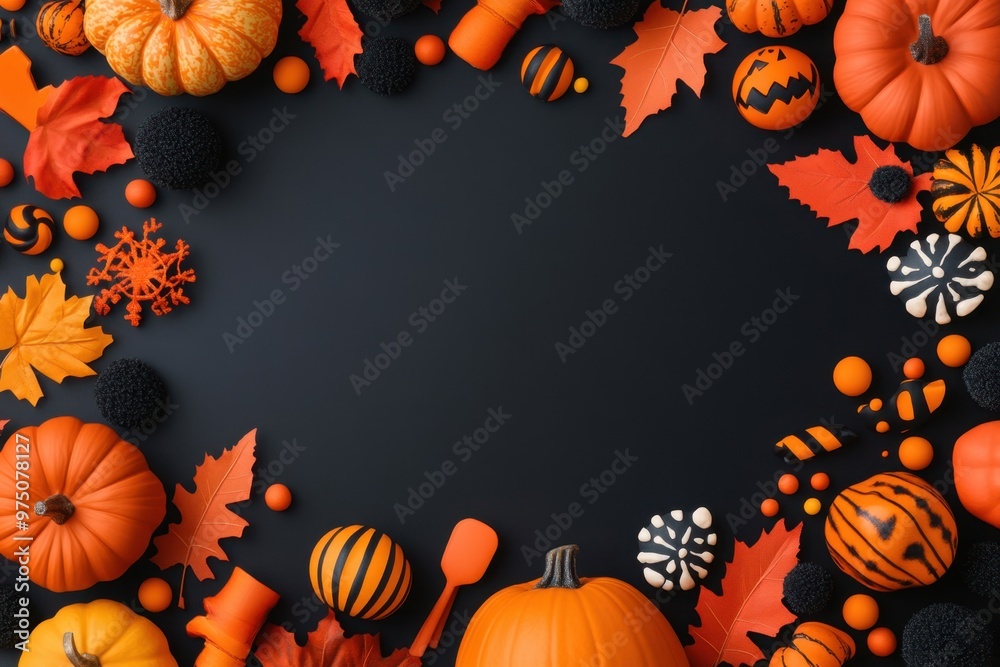 Eerie Halloween Border with Hyper-Realistic Spooky Elements for Festive Content Framing Eerie Halloween Border with Hyper-Realistic Spooky Elements for Festive Content Framing