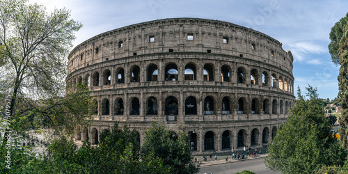 Panorama photo about the Colosseum in Róme