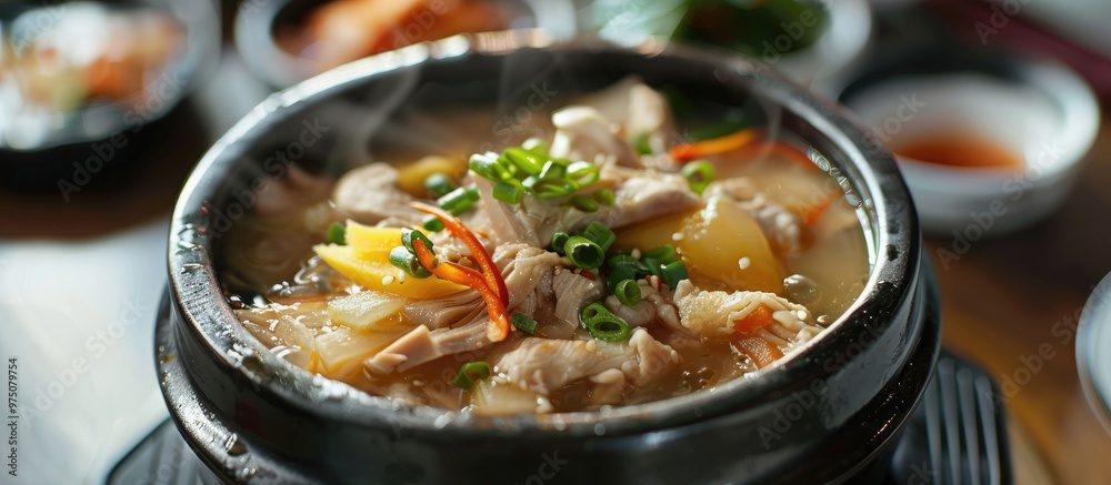 Korean Food Samgyetang Chicken Soup With Ginseng Korean Food Samgyetang Chicken Soup With Ginseng